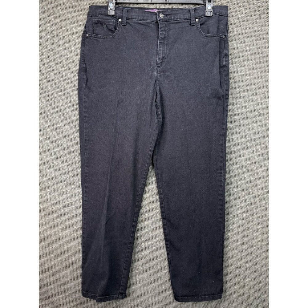 Gloria Vanderbilt Womens Size 16W Black Amanda Denim Jeans Classic Fit 5-Pocket